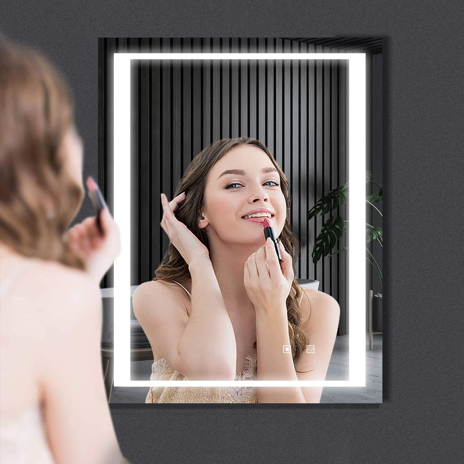 36 x 28 Inch LED Vanity Mirror with Anti-Fog & Dimmer Touch Switch O413157