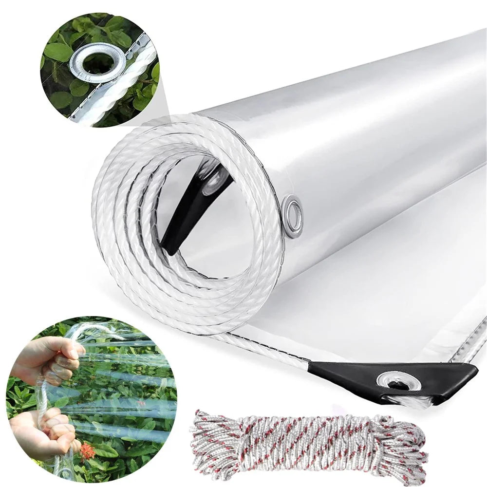 Clear Tarps Heavy Duty PVC Vinyl 13.8 Mil Tarpaulin with Metal Grommets Z58067