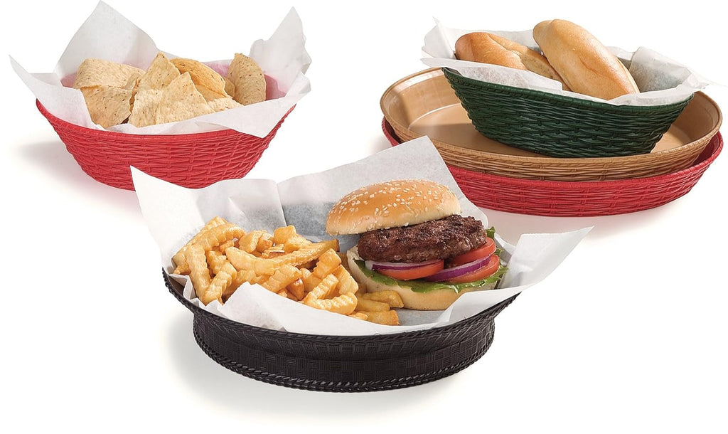 Round Serving Basket, 9", Black (Pack of 12) C1159