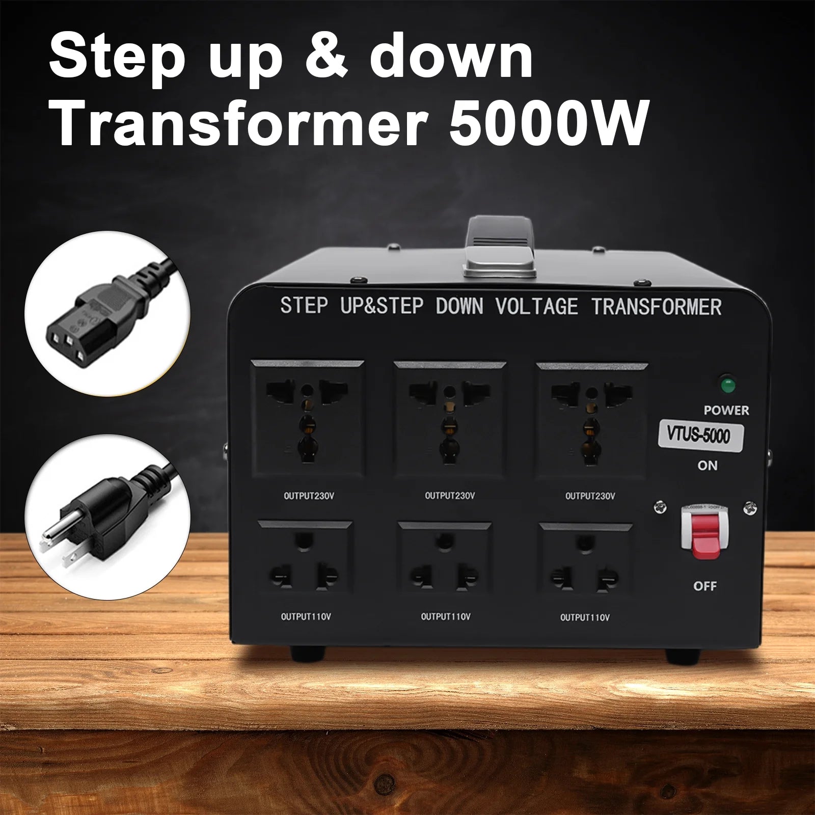 5000W Voltage Converter Transformer 220V-110V Step Up/Down O17311