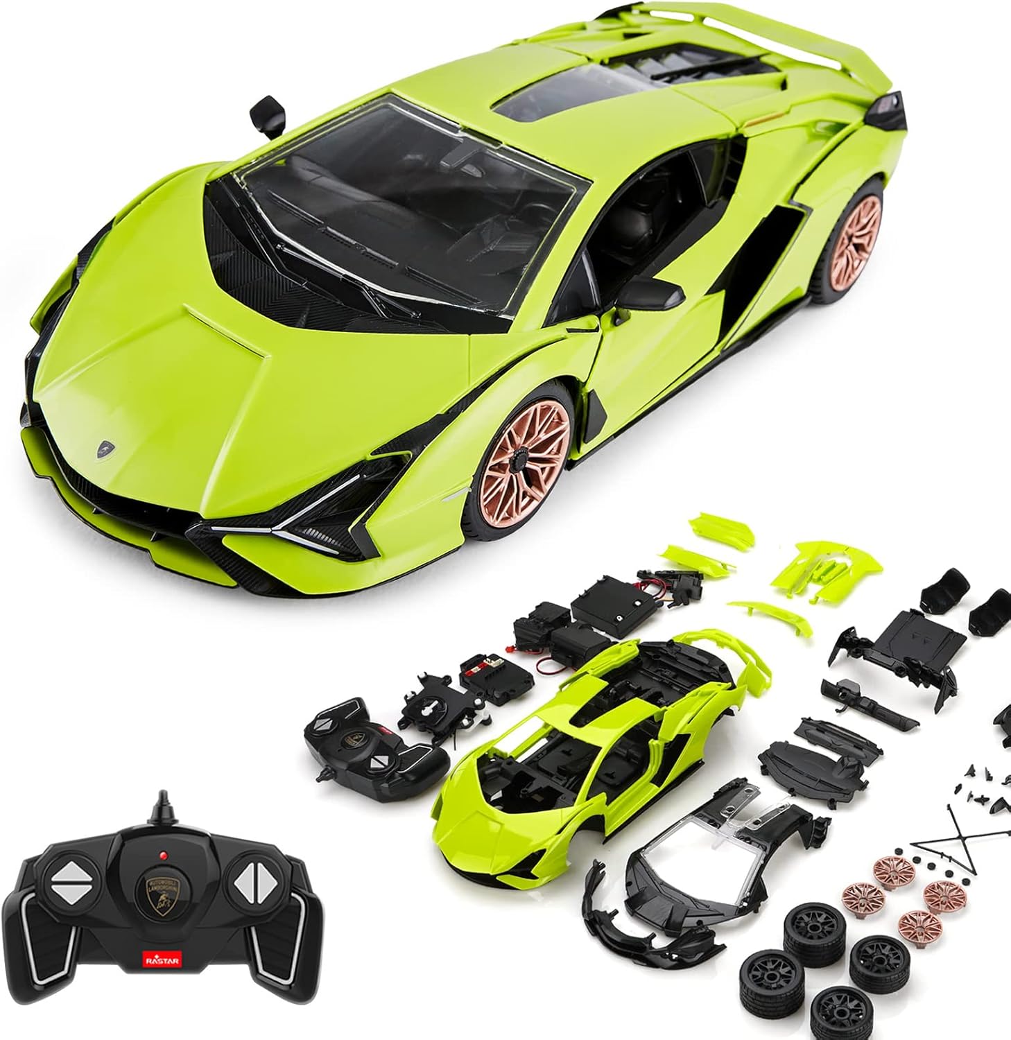 Green 1:18 RC Lamborghini Model Car Kit R94833