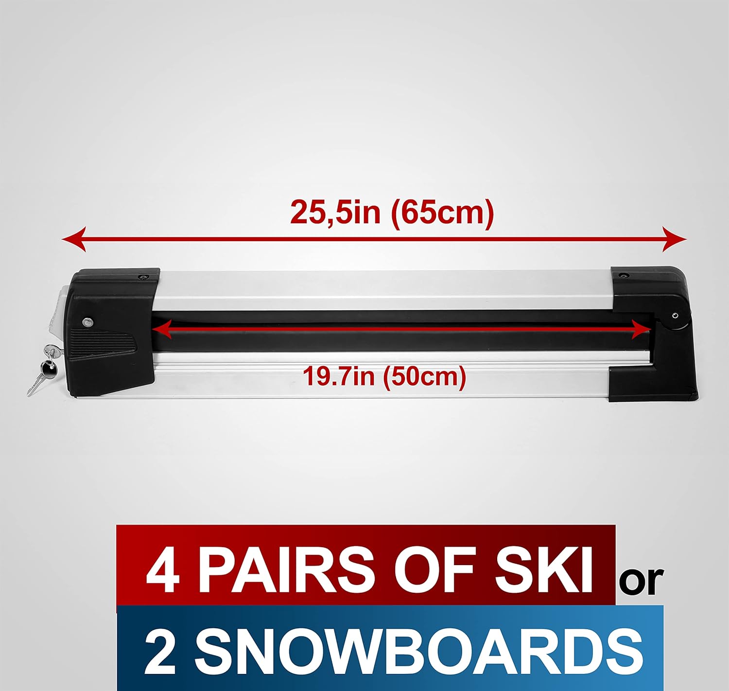 Universal Ski & Snowboard Car Rack with Anti-Theft Lock, 35 Fits Up to 6 Pairs of Skis or 4 Snowboards M390