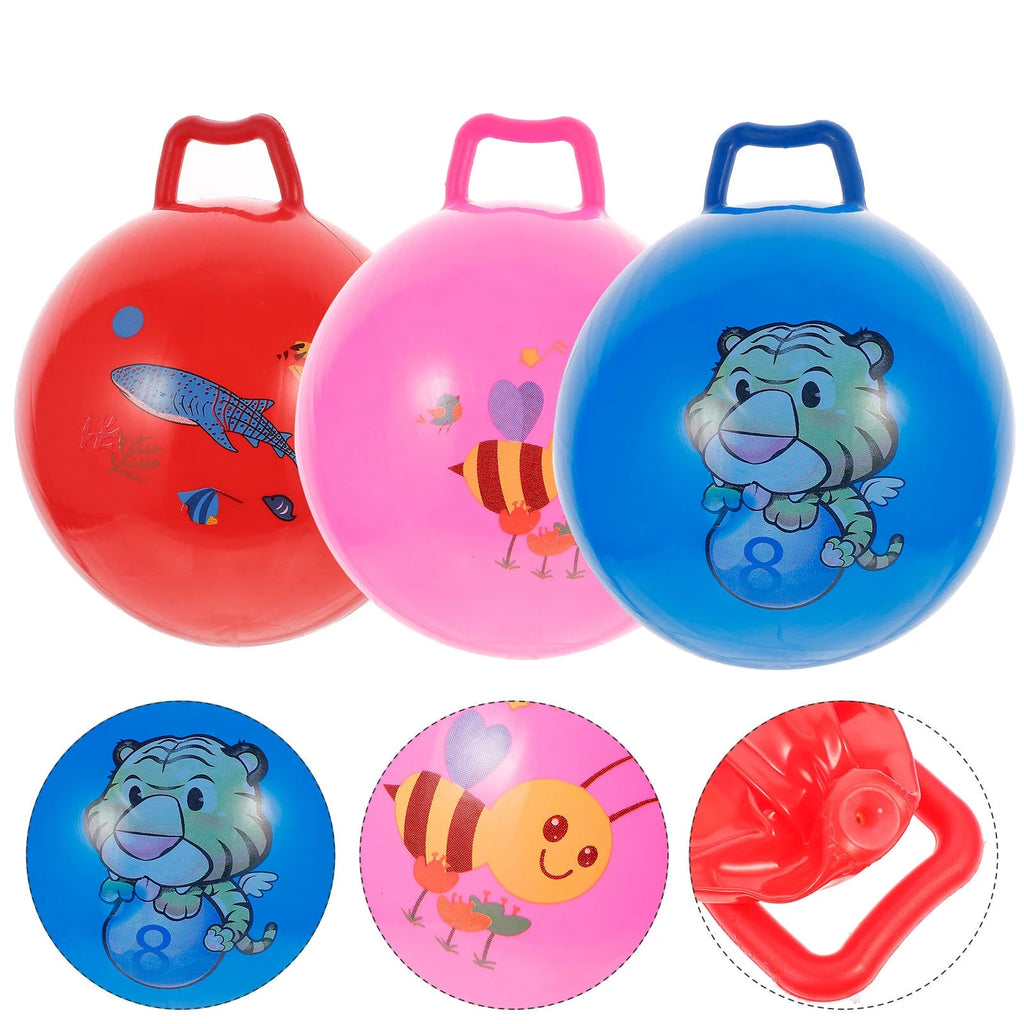 3Pcs Inflatable Hopper Balls with Handle I14367