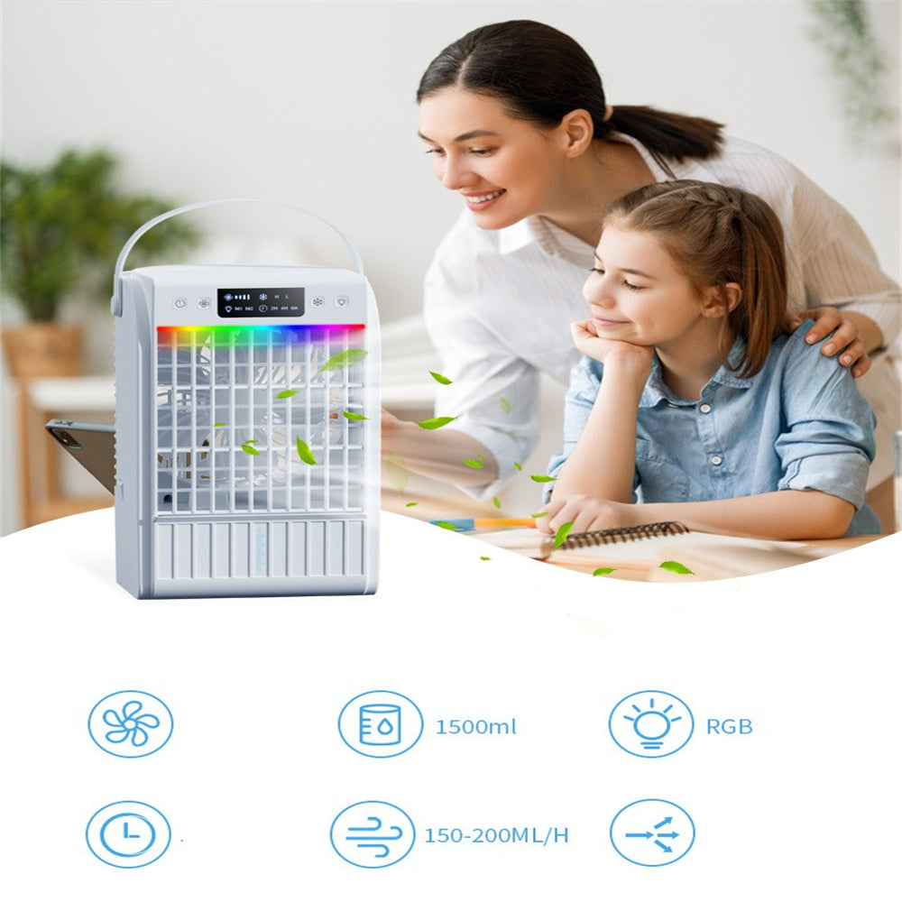 Mini Portable Air Conditioner, Evaporative Air Cooler with 1500ML Water Tank H51830