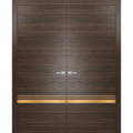 Solid French Double Doors 48 x 84 inches Wood with Frosted Glass F511380