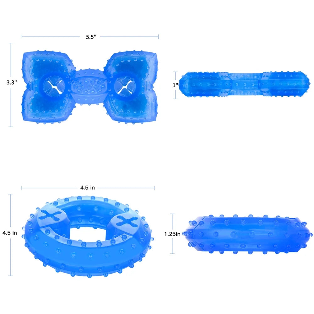 Pet Teether Cooling Chew Toy Pack of 2 (Ring and Bone) K929930