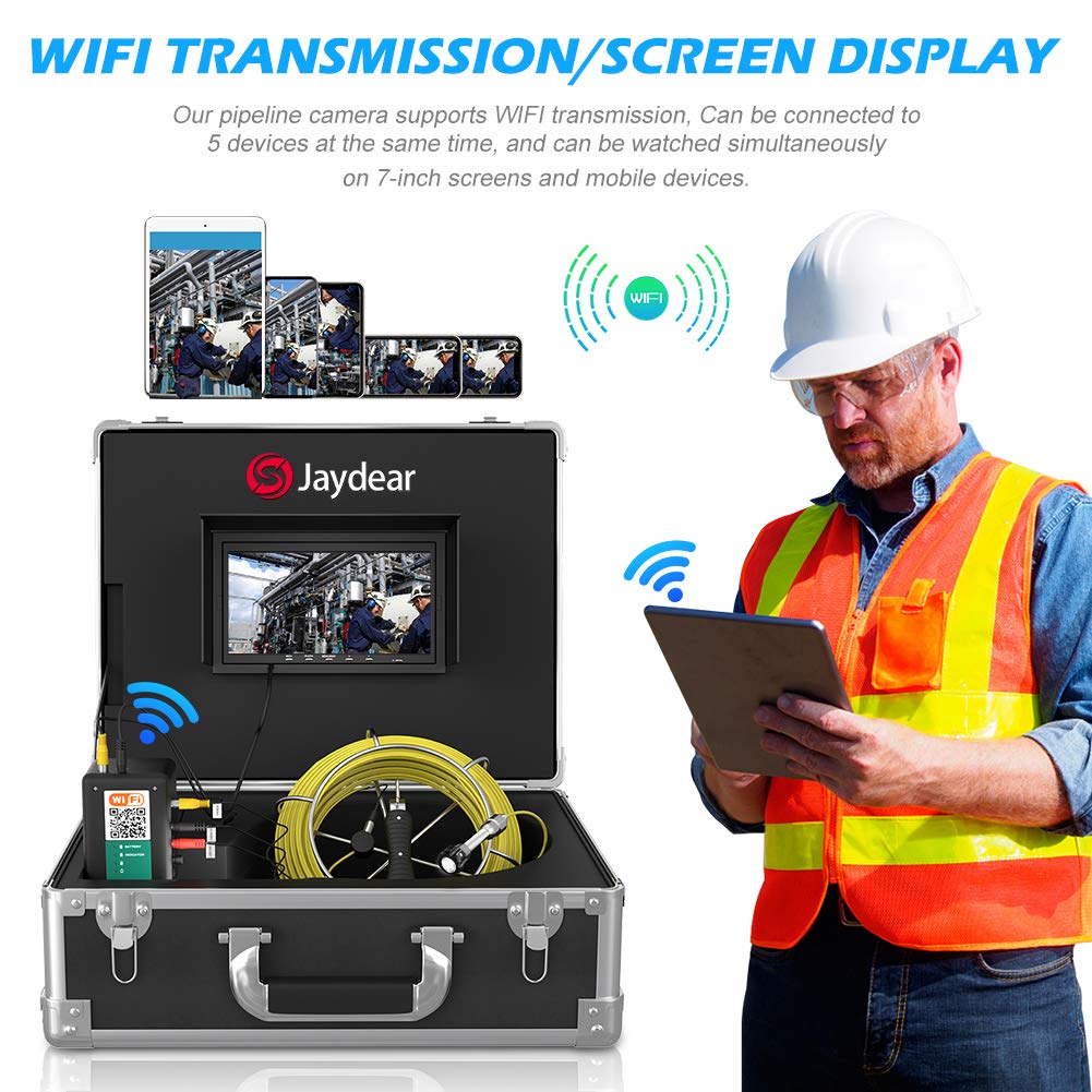 7 Inch LCD Monitor WiFi Sewer Inspection Camera, 165ft/50m, IP68 J670
