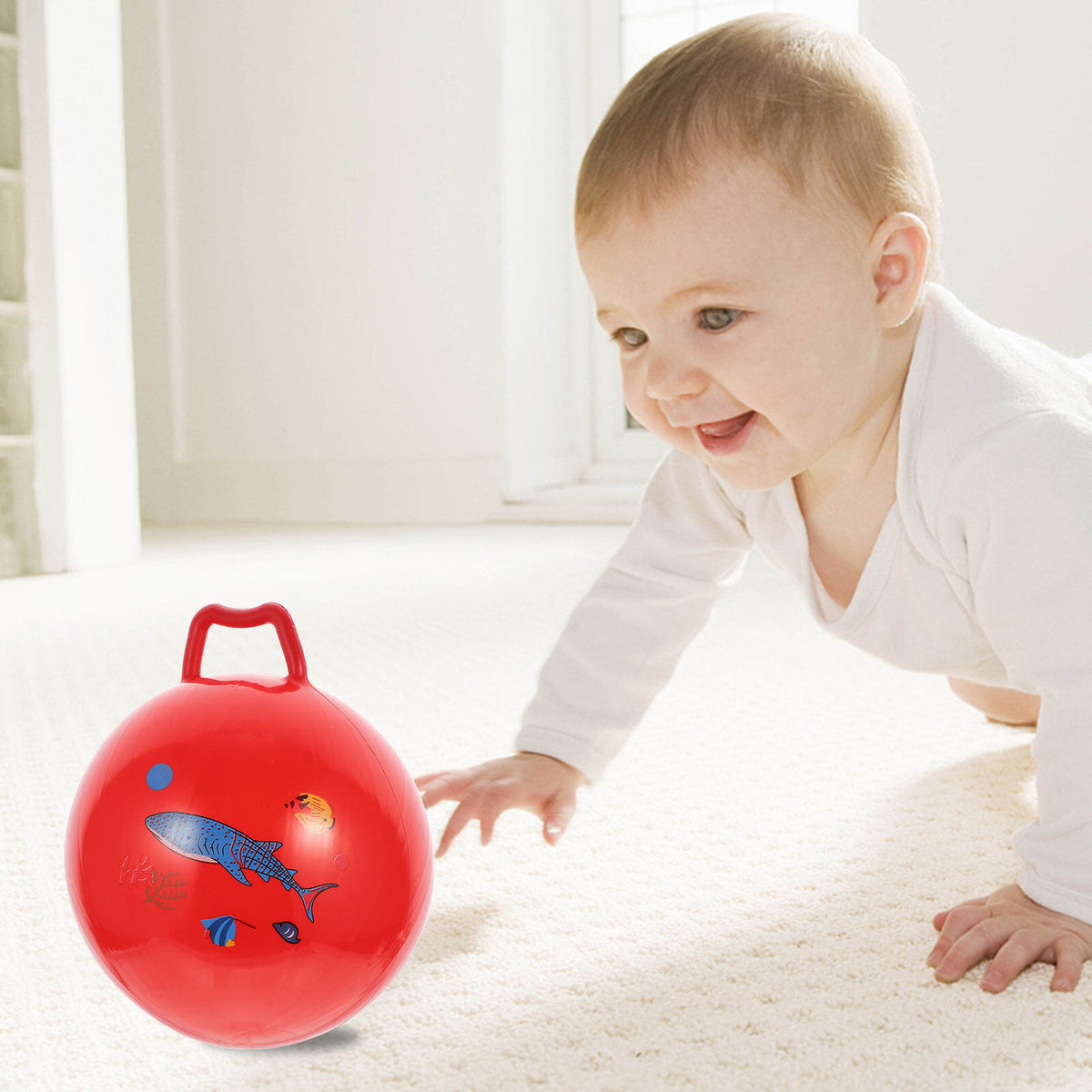 3Pcs Inflatable Hopper Balls with Handle I14367