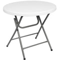 White Round Plastic Folding Table O11307