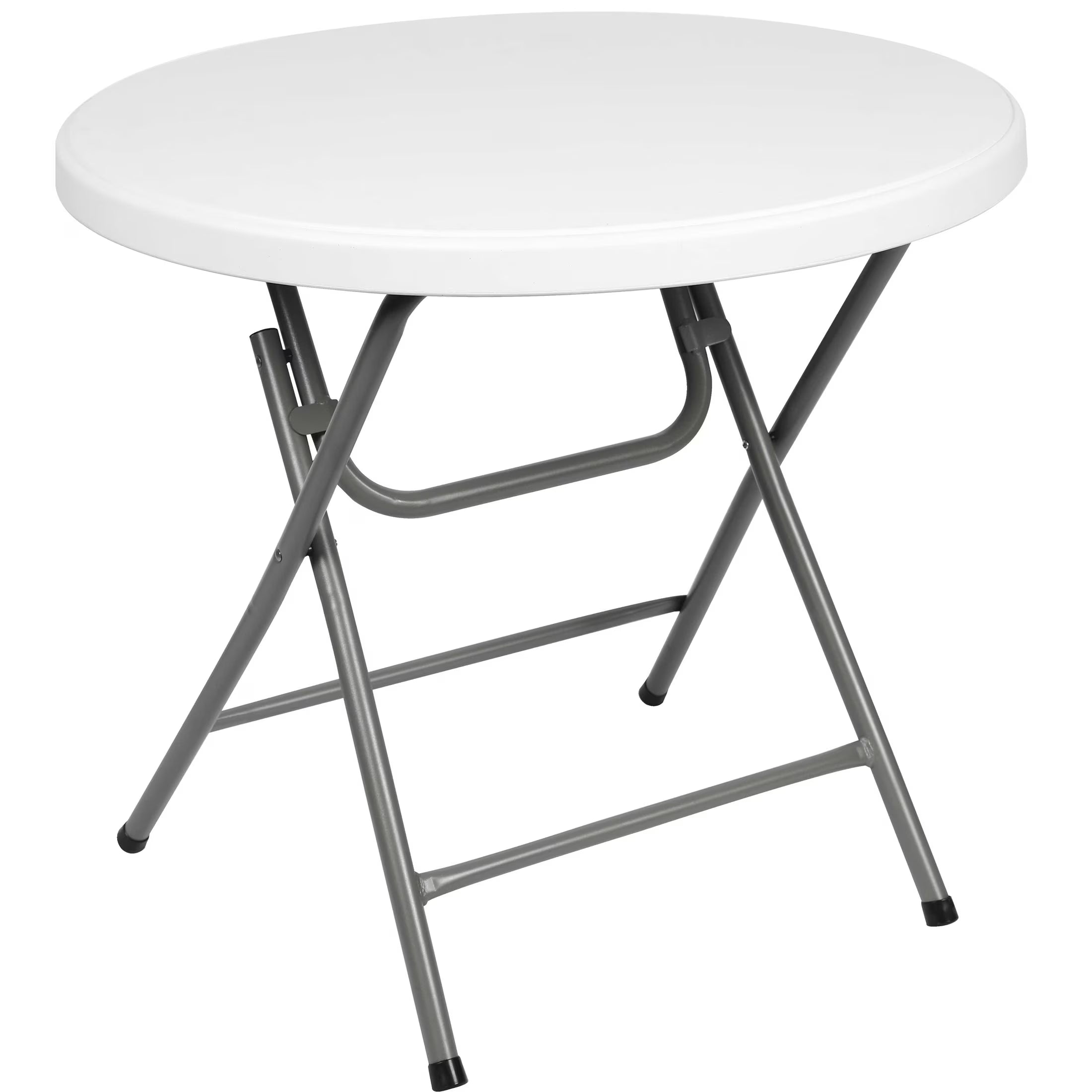 White Round Plastic Folding Table O11307