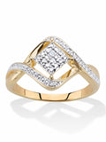 Gold-Plated Diamond Accent Cluster Ring M318252