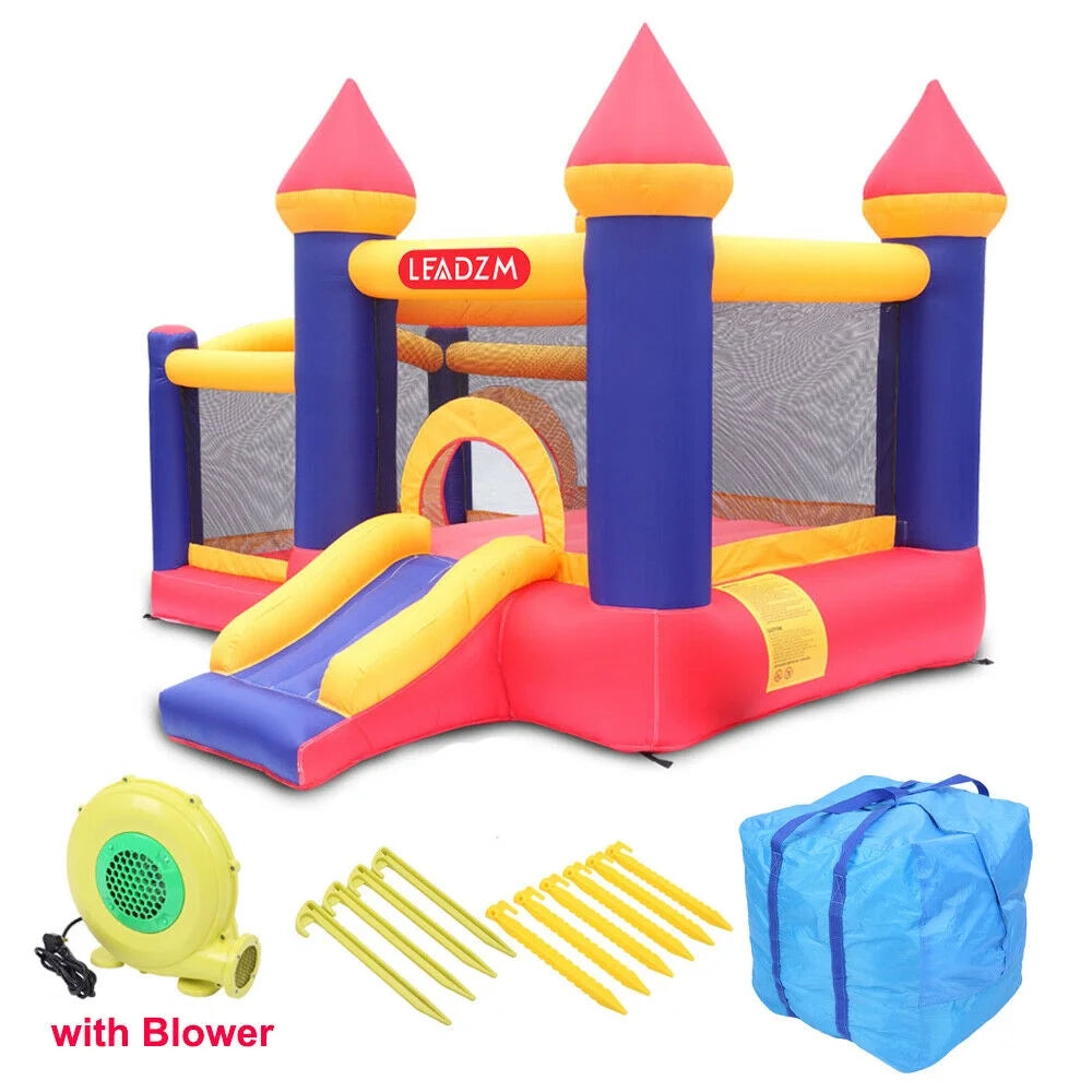 Inflatable Bounce House Castle Kids Slide Jumper Bouncer 2 Room with Blower O2169