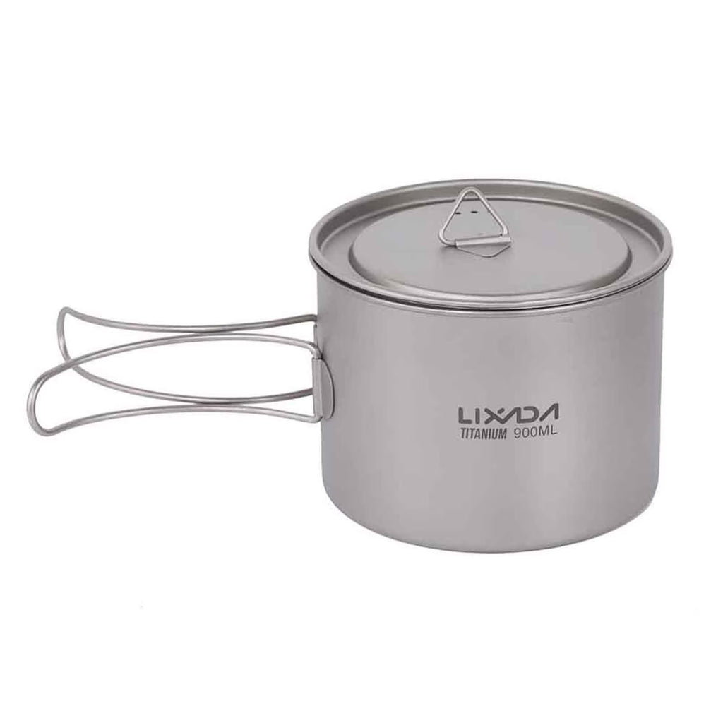 900ml Titanium Cup Pot with Lid and Foldable Handle U913
