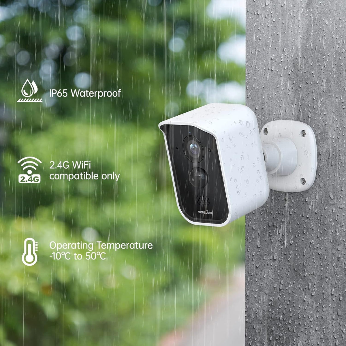 1080P HD Wireless Rechargeable Battery Powered WiFi Security Camera with PIR Motion Detection, 2 Way Audio, Waterproof W93331
