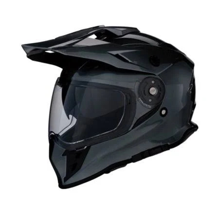 Solid Dual Sport Helmet Dark Silver, Large Q450