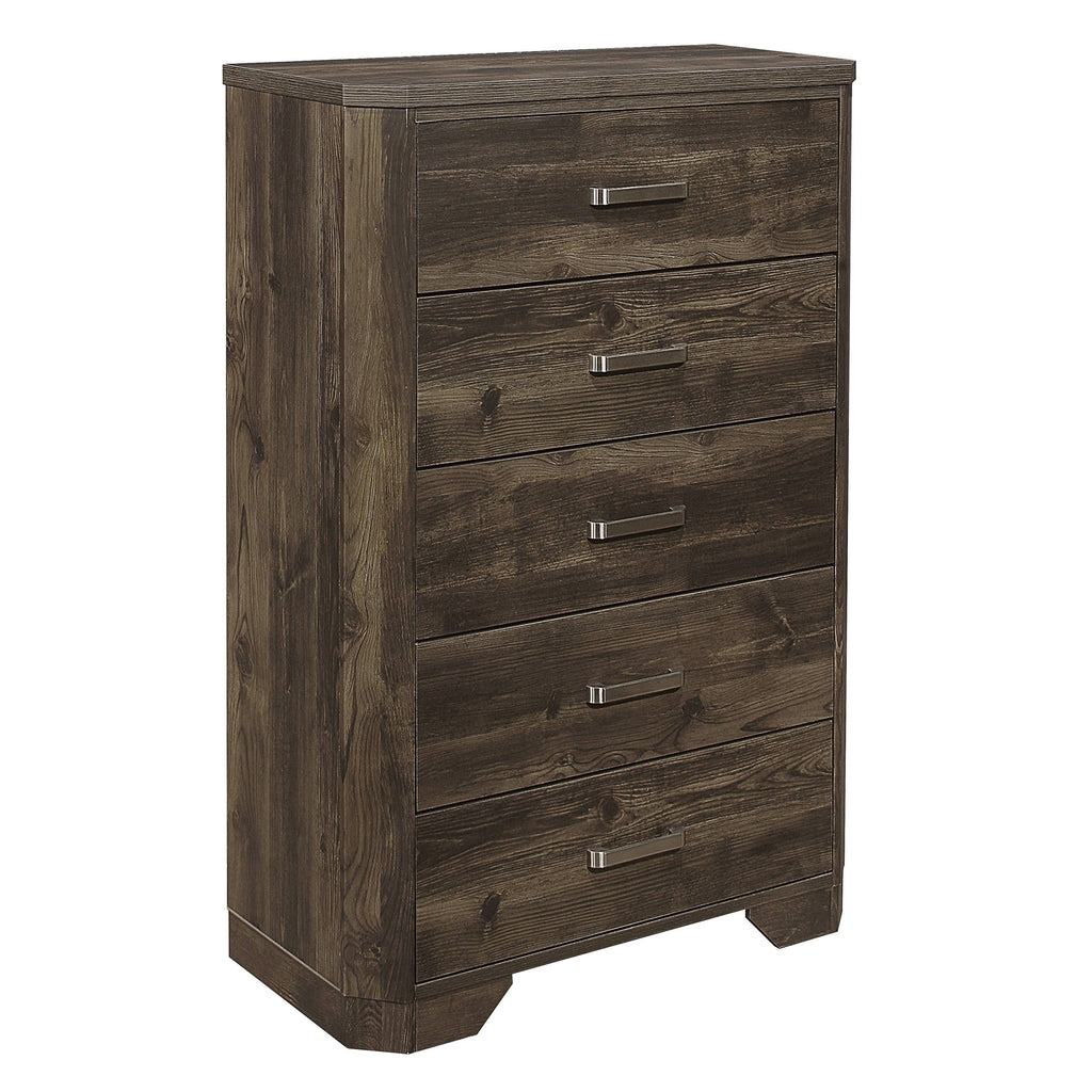 5 Drawer Wooden Chest, Brown D534374