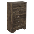 5 Drawer Wooden Chest, Brown D534374