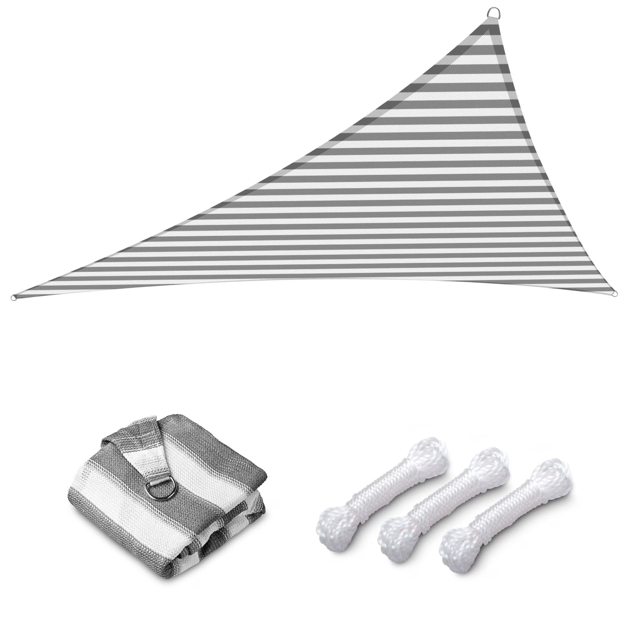 Gray+White Triangle Sun Shade Sail R4192