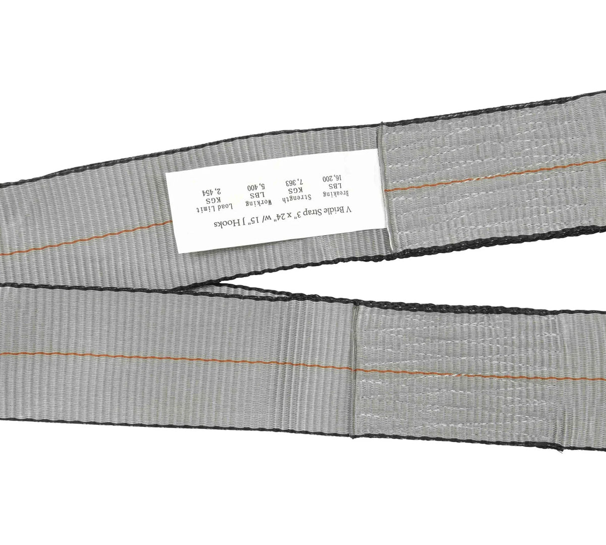 (2 Pack) Tow Straps V Bridle 3" x 24" w/ 15" Long Shank J Hooks 5400 lbs Working Load Y367819