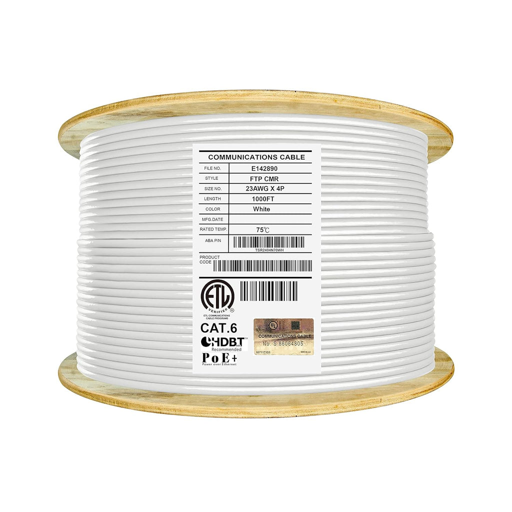 1000ft F/UTP 23AWG Solid Bare Copper Bulk Ethernet Cable Reel F143441