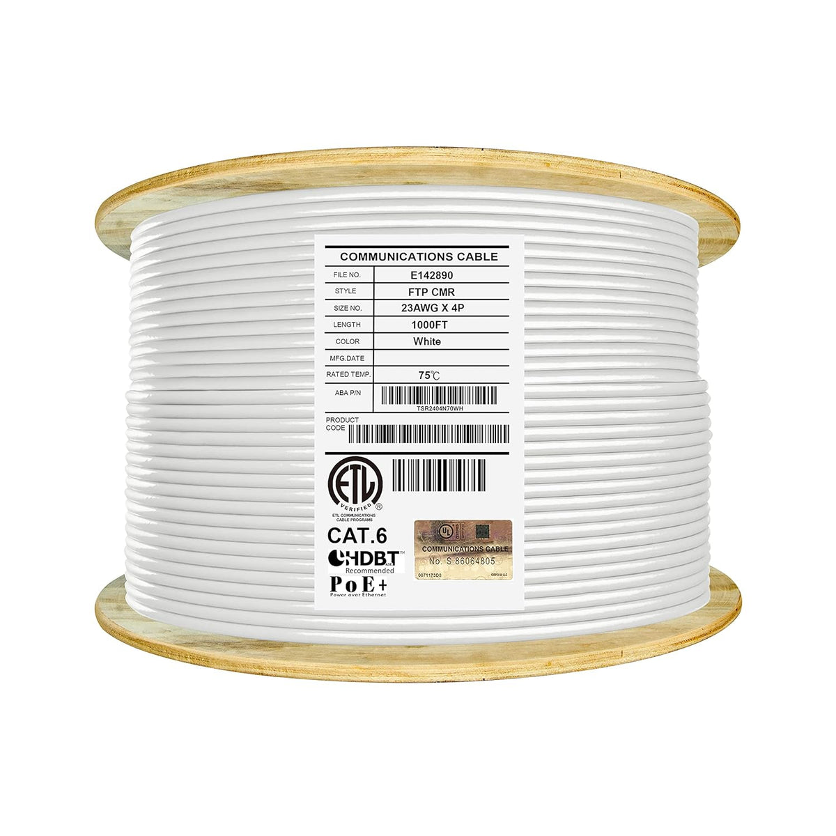 1000ft F/UTP 23AWG Solid Bare Copper Bulk Ethernet Cable Reel F143441