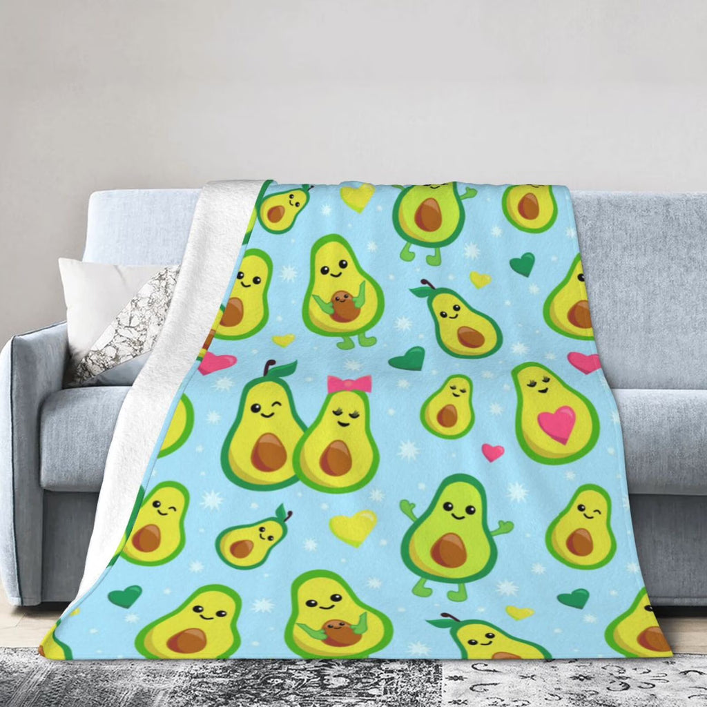 Fleece Plush Cartoon Avocado Flannel Blanket (40"X30") C17504