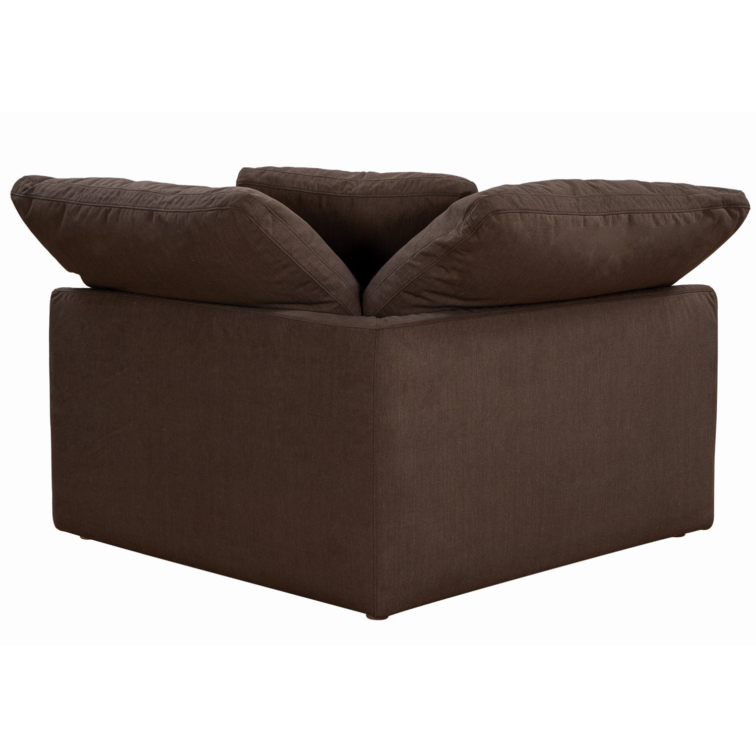 Brown Puff Fabric Slipcover for 2-Piece Loveseat Z240515