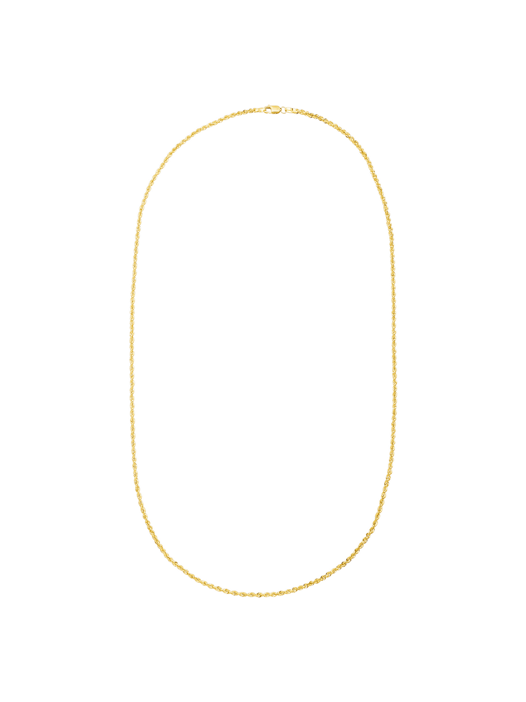 14kt Yellow Gold 20" Hollow Glitter Rope Chain Necklace P881