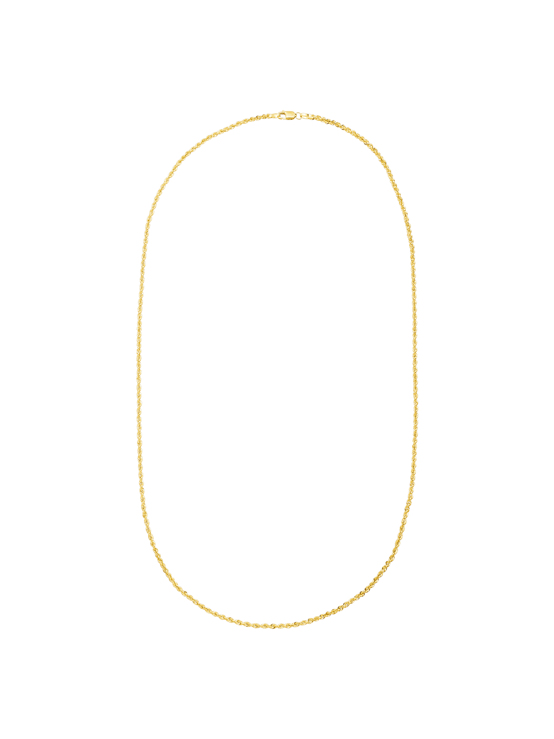 14kt Yellow Gold 20" Hollow Glitter Rope Chain Necklace P881