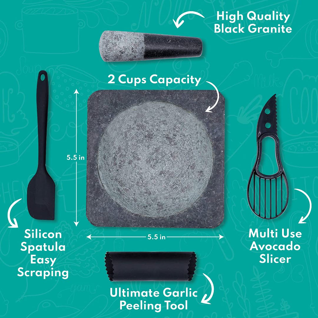 Large Granite Mortar and Pestle Set, Pack of 2 Y104783