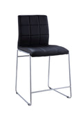 Black PU Chrome Counter Height Chair Set of 2 M252