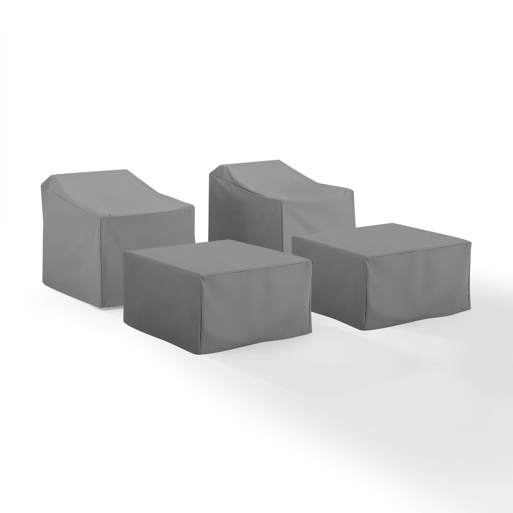 Gray 4 Piece Patio Vinyl Conversation Cover Set M23617