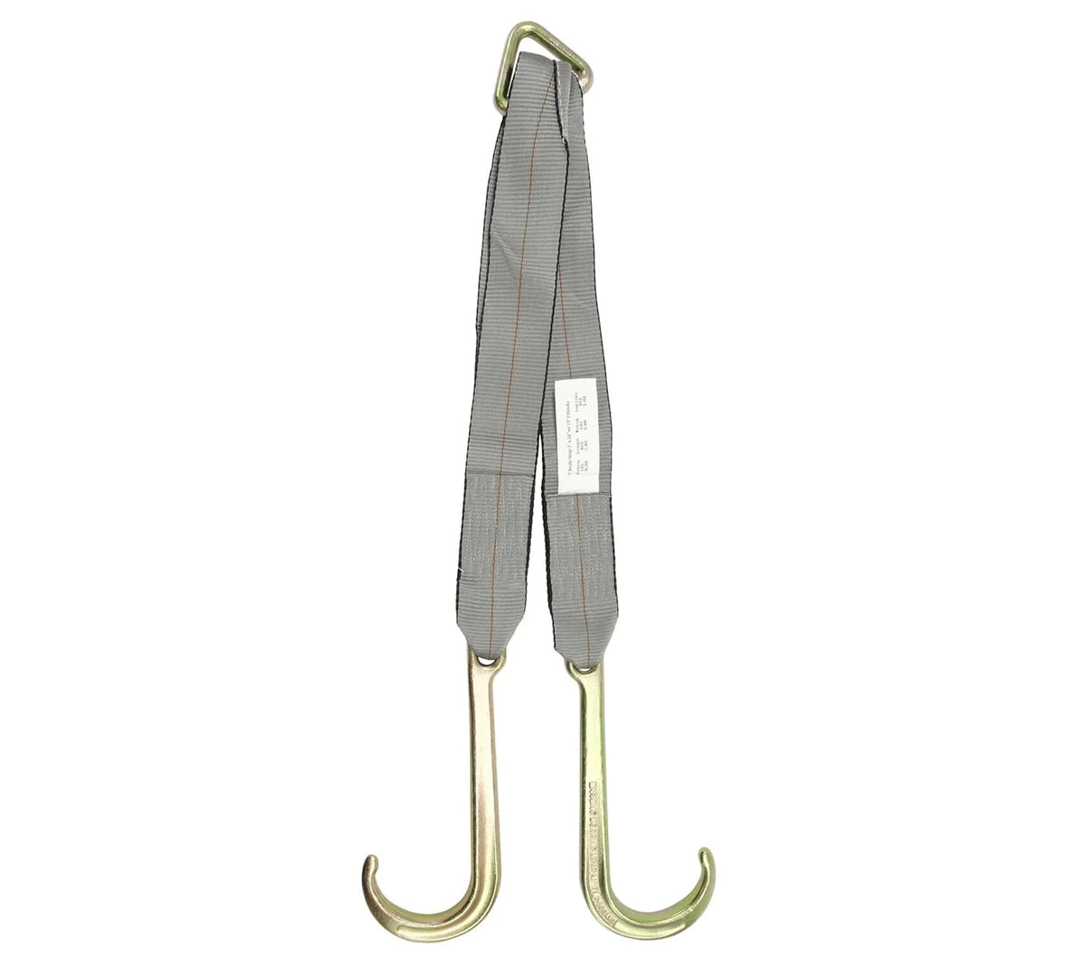 (2 Pack) Tow Straps V Bridle 3" x 24" w/ 15" Long Shank J Hooks 5400 lbs Working Load Y367819