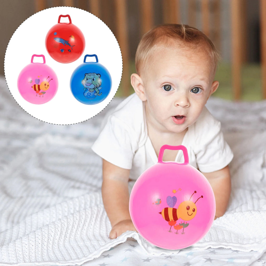 3Pcs Inflatable Hopper Balls with Handle I14367