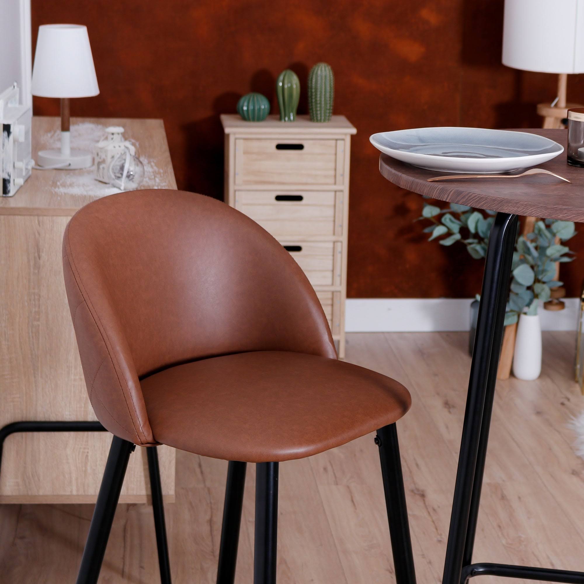 Mid-Century Modern Counter Stools (Set of 2) Brown T251871
