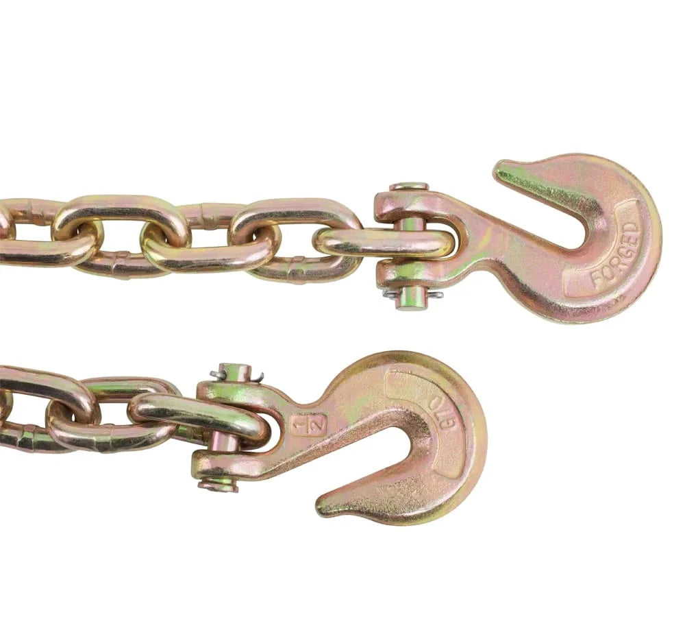4 Pack 1/2 Inch x 20 FT Grade 70 Binder Chain with Clevis Grab Hooks S912