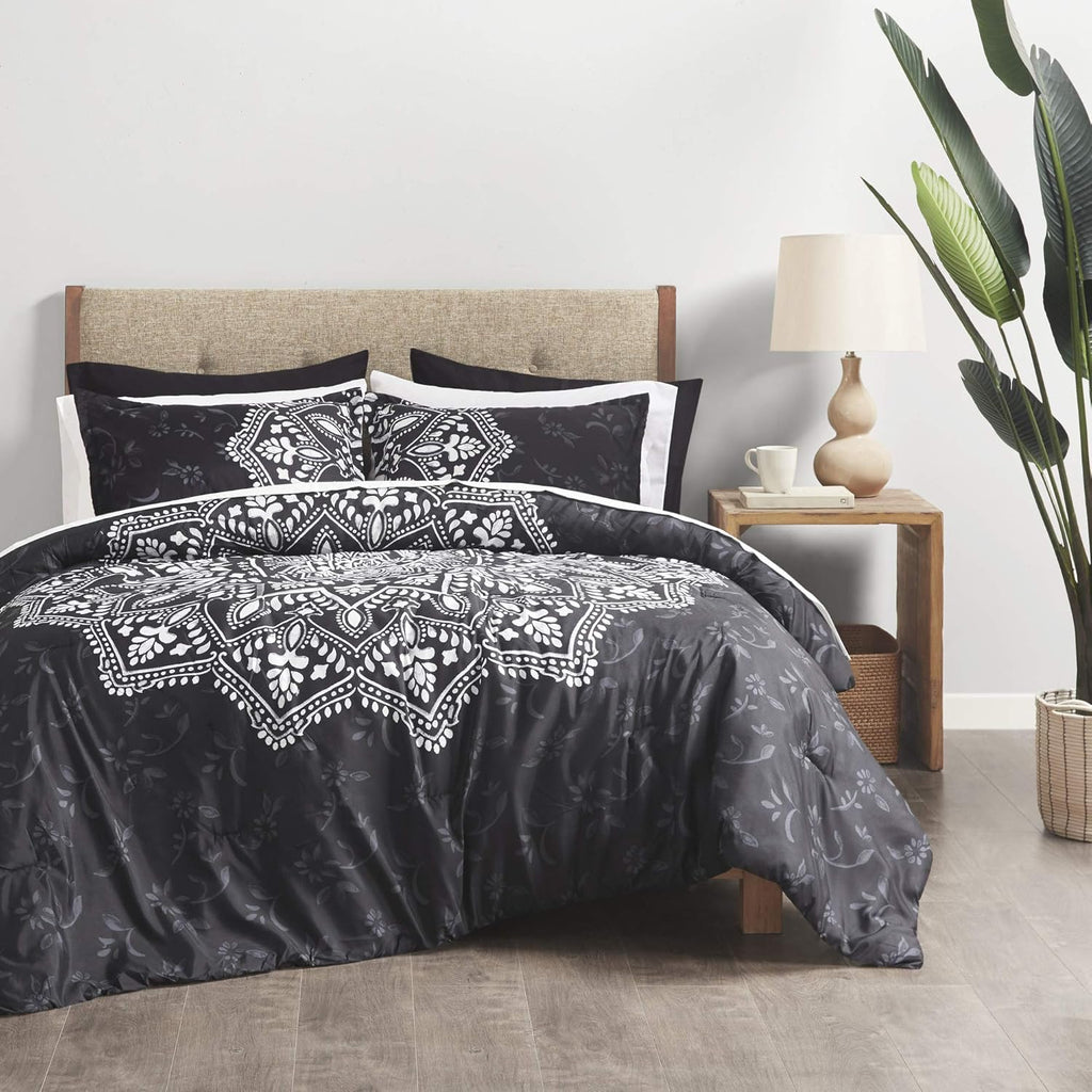 King Damask Coral 9 Piece Comforter Set with Sheet Set K908
