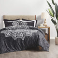 King Damask Coral 9 Piece Comforter Set with Sheet Set K908