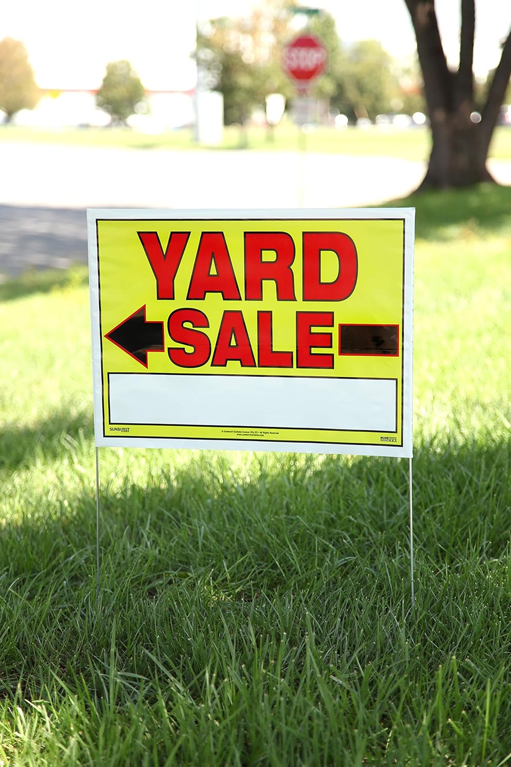 Yard Sale Sign with U-Stake, 32" H x 26" W, Yellow and Red, 10 Count Pack of 2 N681721