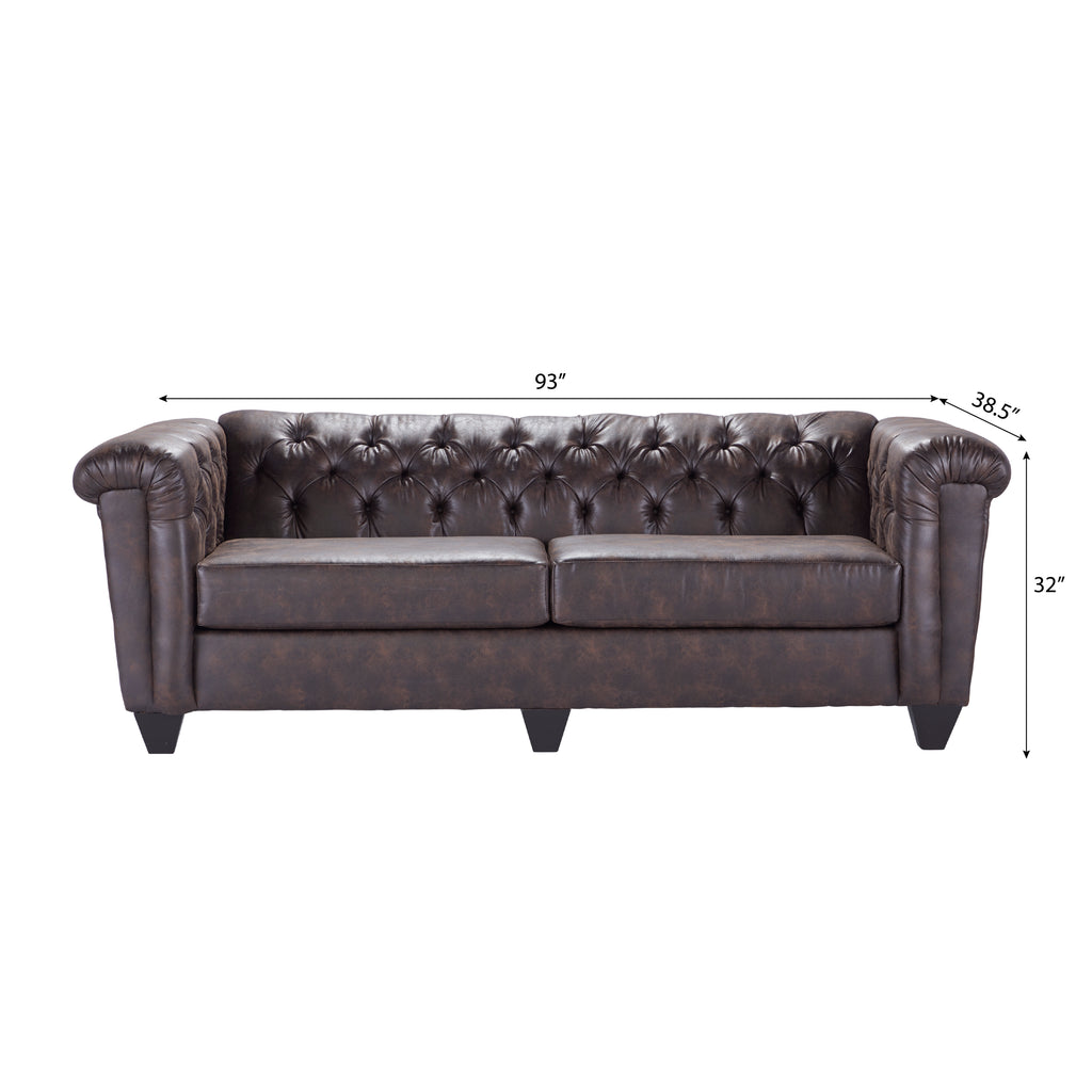 Faux Leather Chesterfield Sofa M2795