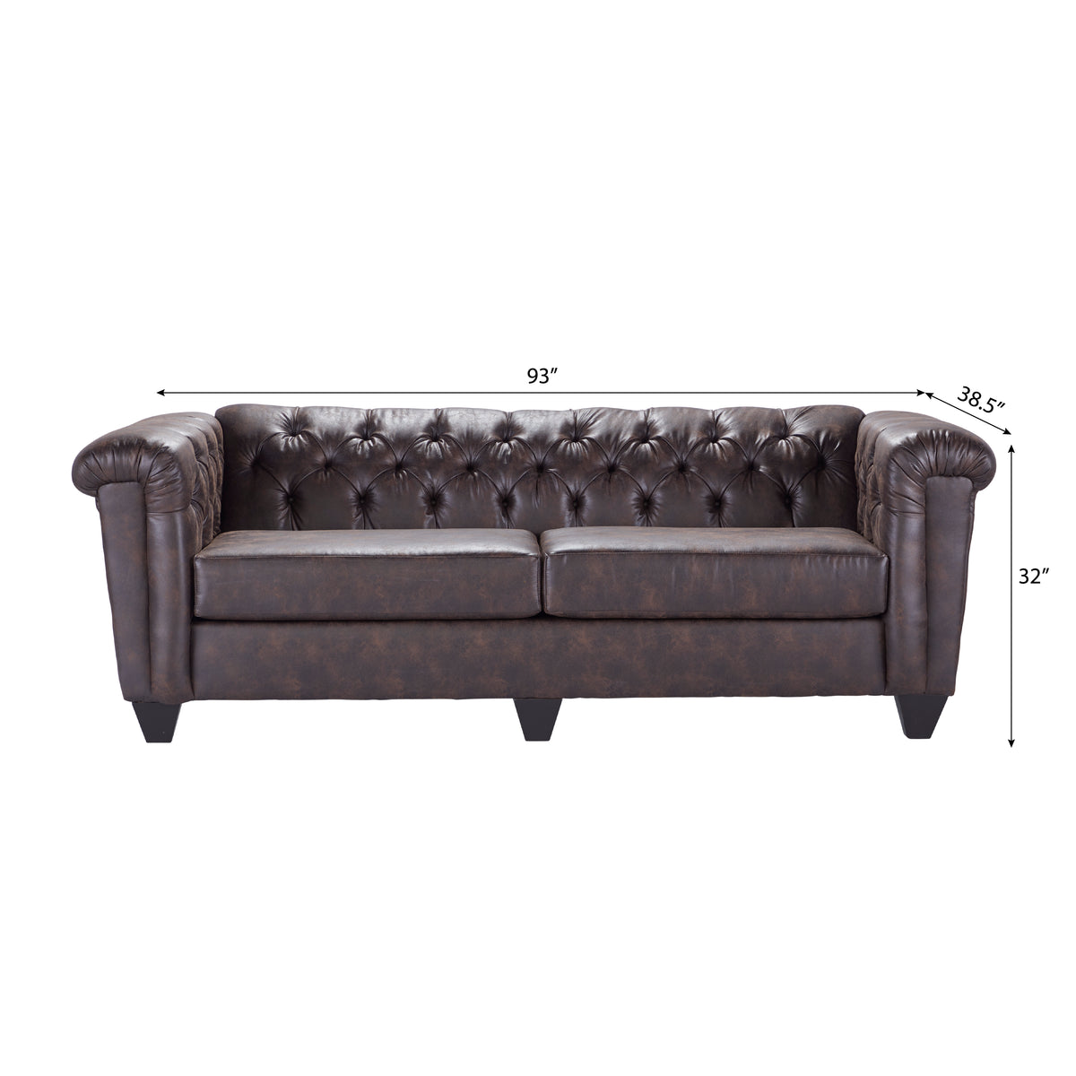 Faux Leather Chesterfield Sofa M2795