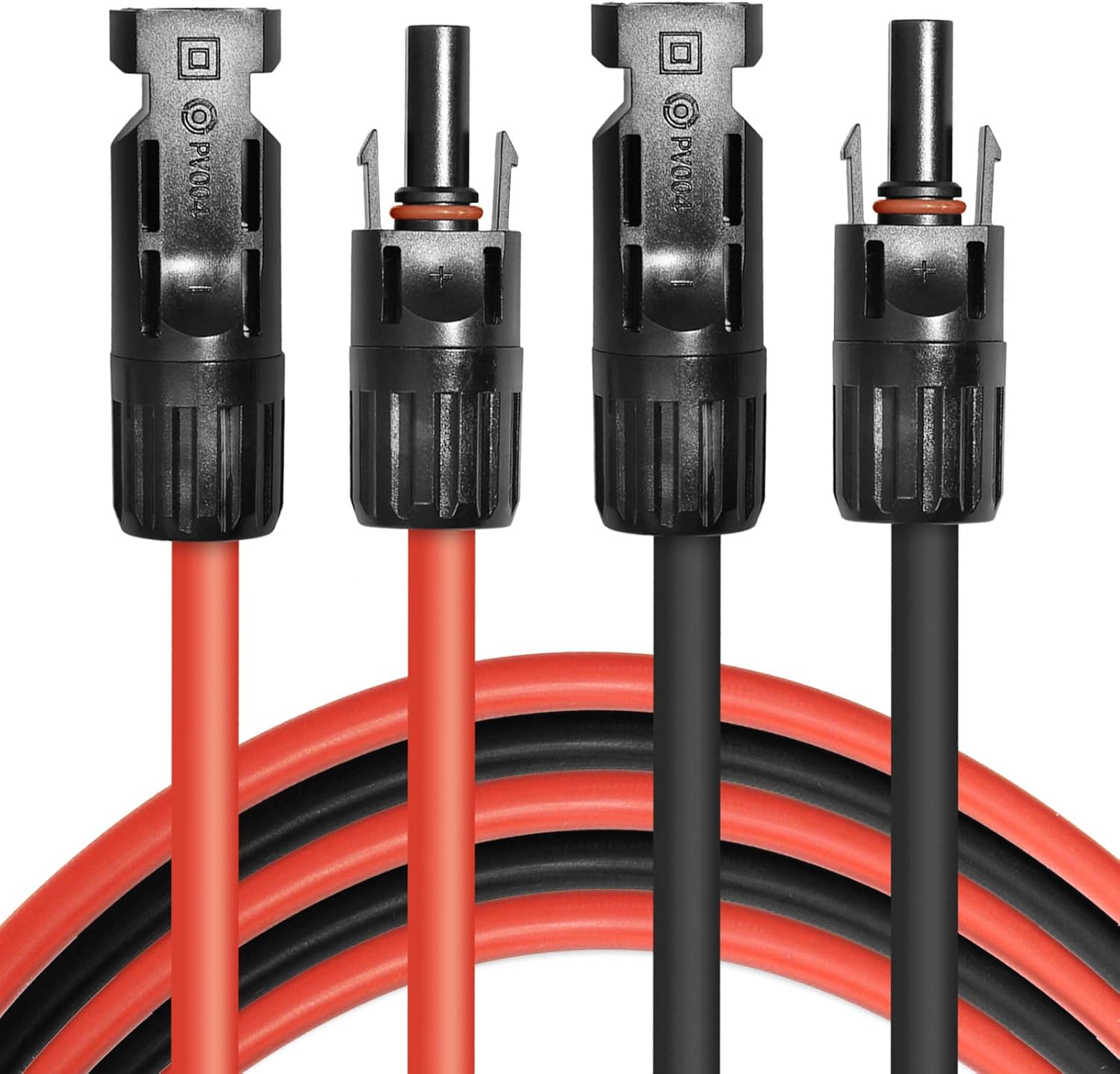30FT Black Red 10AWG Solar Panel Extension Cable with Female and Male Connector, Set of 2 P39399