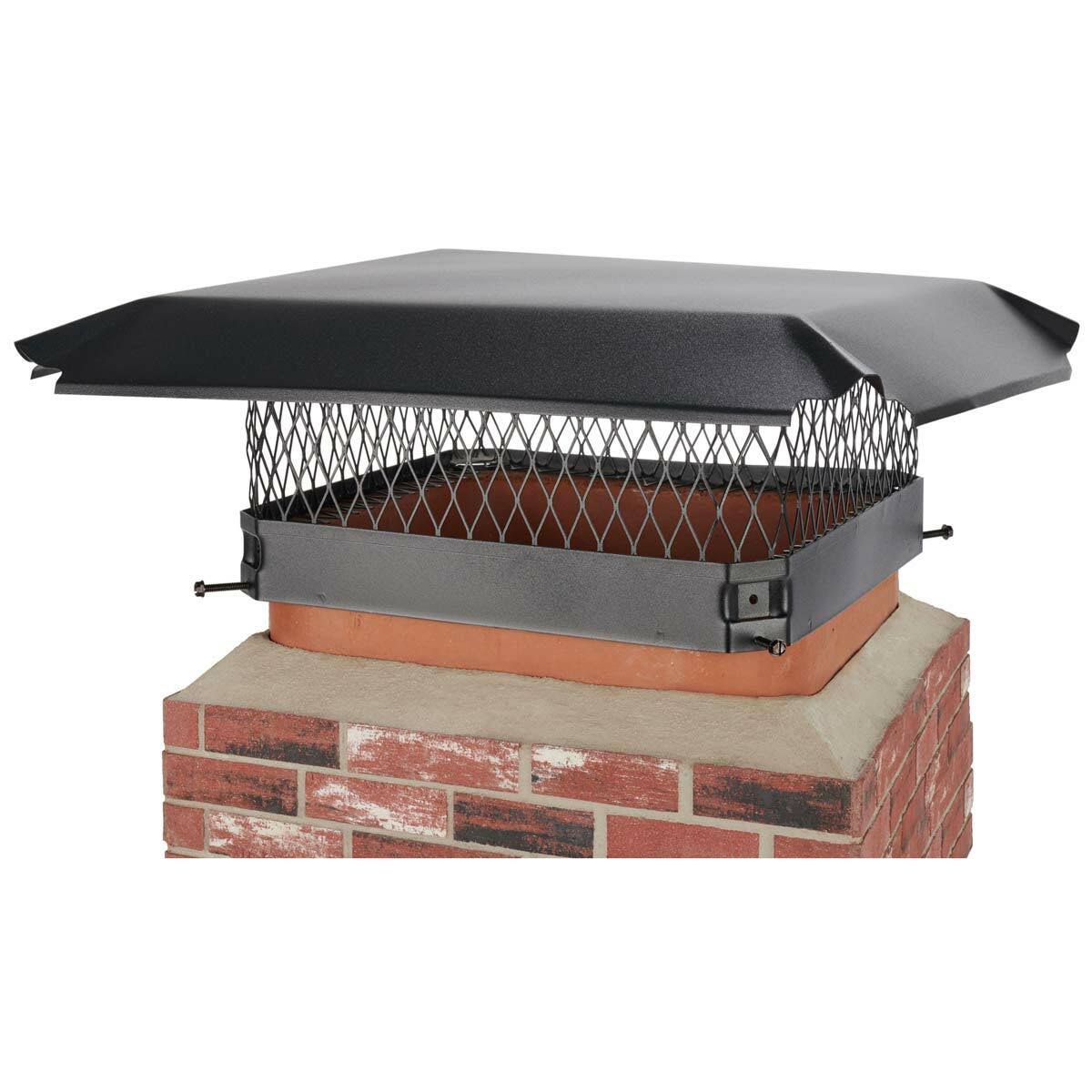 Black Galvanized Steel Single Flue Chimney Cap N676320
