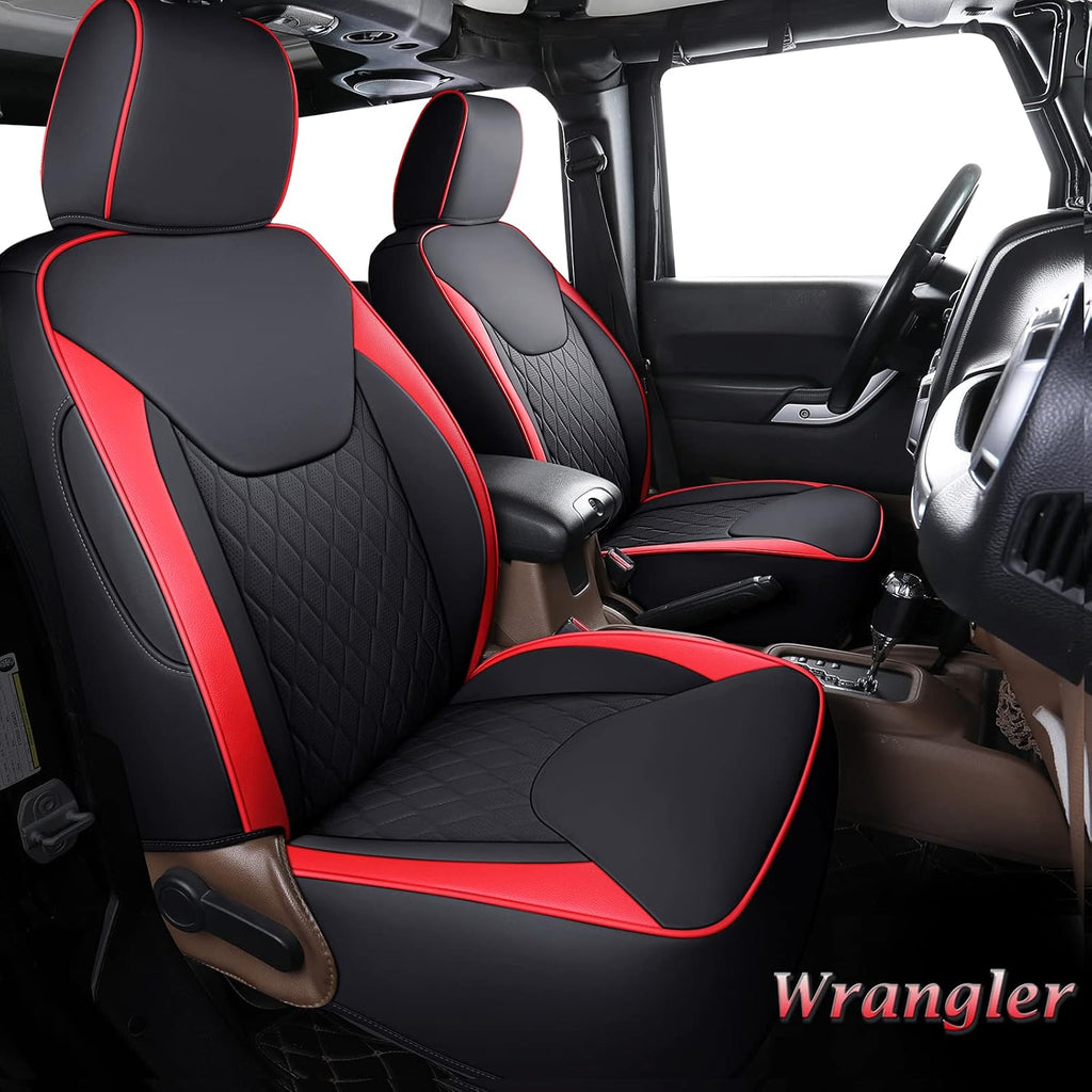 Red Leather Seat Covers Full Set I649820