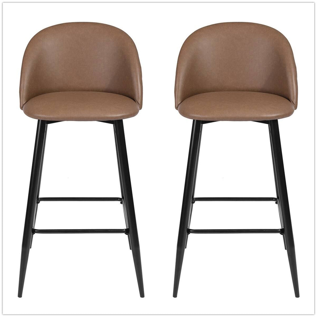 Mid-Century Modern Counter Stools (Set of 2) Brown T251871