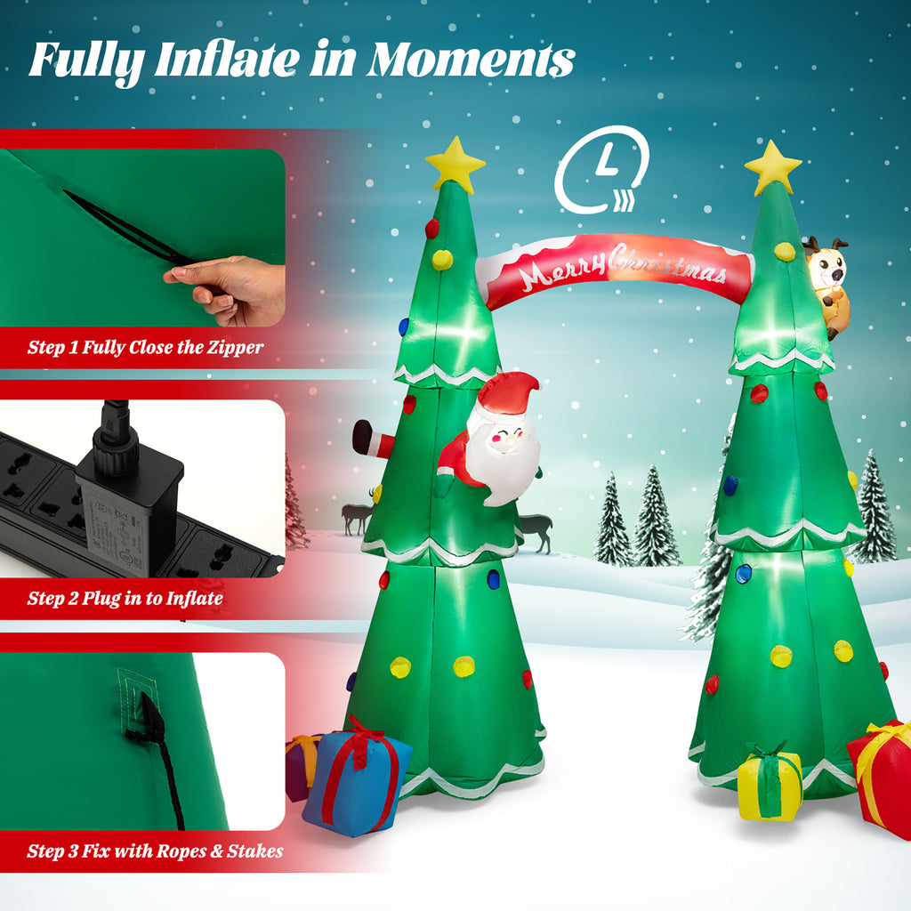 10FT Tall Christmas Inflatable Arch with Air Blower & LEDs E844677