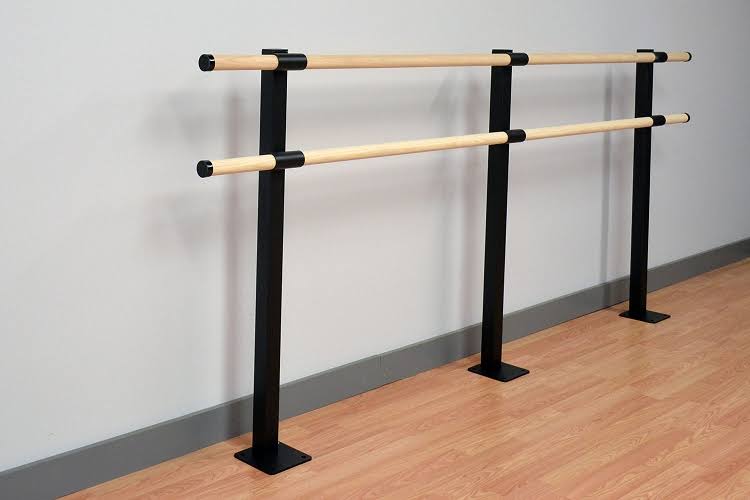 Wood Double Fixed Height Floor Mount Ballet Bar X68894