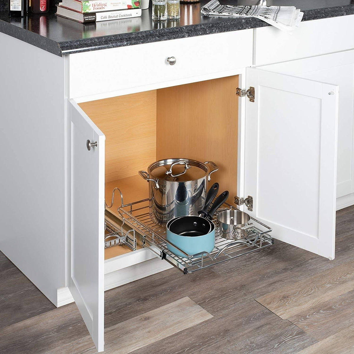 Chrome Slide Out Cabinet Organizer O158273
