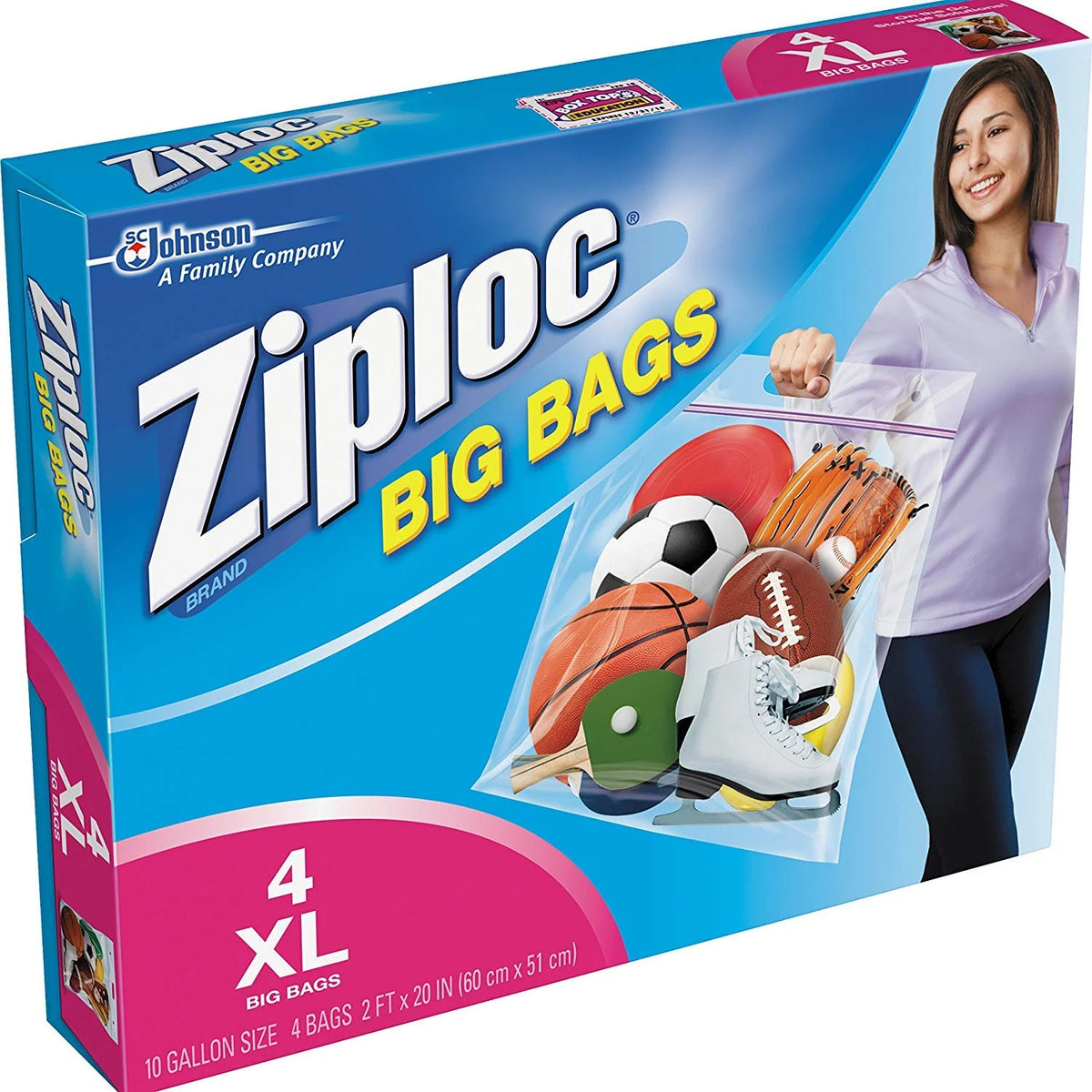 X-Large Double Zipper Big Bag, 4-Count (Pack Of 2) S645470