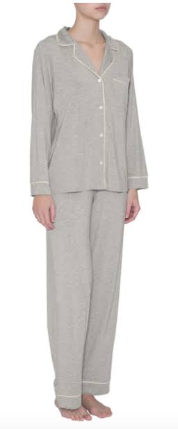 Heather Grey/Sorbet Pink Long PJ Set U8233